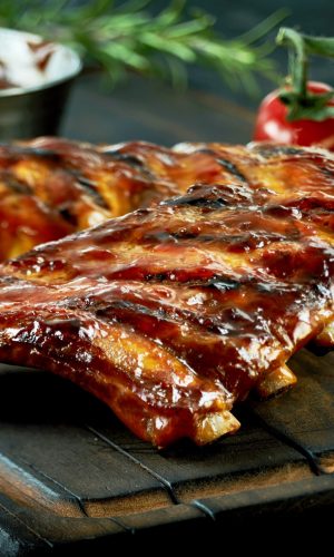 Spicy,Hot,Grilled,Spare,Ribs,From,A,Summer,Bbq,Served